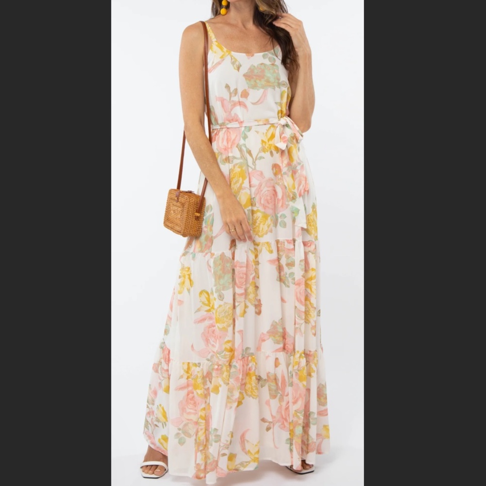 FLYING TOMATO Maternity and Post-Bump Friendly Floral Maxi Dress SIZE L